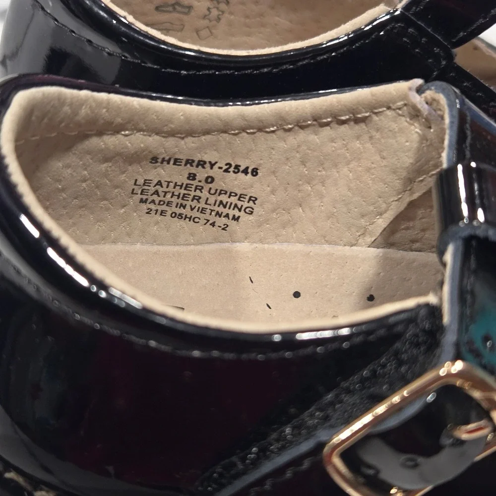 Footmates Black Patent Leather‎ Mary Jane Shoes Girls Size 8 Medium Arch Support